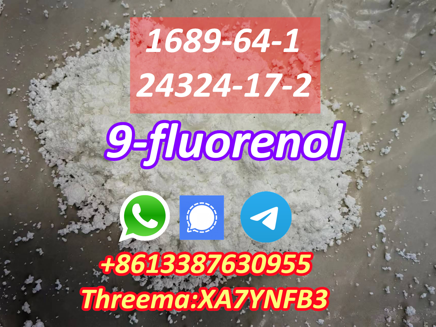 factory price CAS 24324-17-2 9-Fluorenemethanol safe to moscow รูปที่ 1