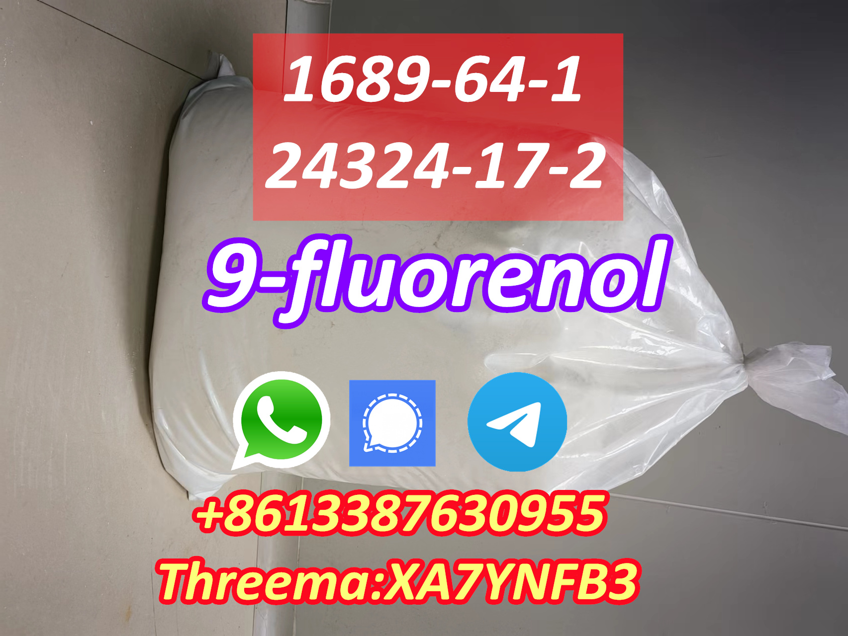 factory price CAS 24324-17-2 9-Fluorenemethanol safe to moscow รูปที่ 4
