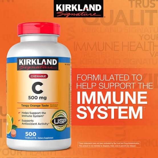 Kirkland Vitamin C🍑 500 MG วิตามินซี 500 มิลลิกรัม 500 เม็ด ตกเม็ดละบาท คุ้มมาก🤩 กระปุกสุดท้ายเเล้ว❗️ รูปที่ 3