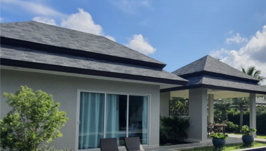 Roof Connext หลังคาชิงเกิ้ลรูฟ shingle roof หลังคาไม้ซีดาร์ หลังคาหญ้าคาเทียม รูปที่ 1