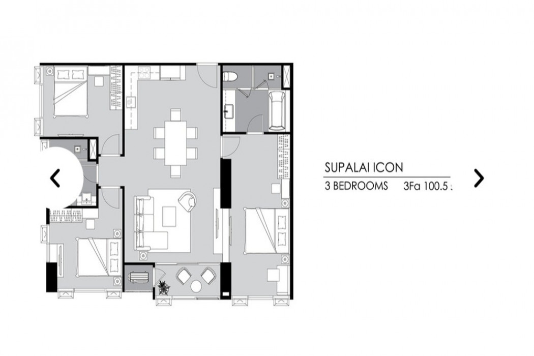 Code C20231000150.......Supalai Icon Sathorn สำหรับขายดาวน์, 3 ห้องนอน, 3 ห้องน้ำ, ชั้นสูง, ห้องหายาก!!! รูปที่ 1