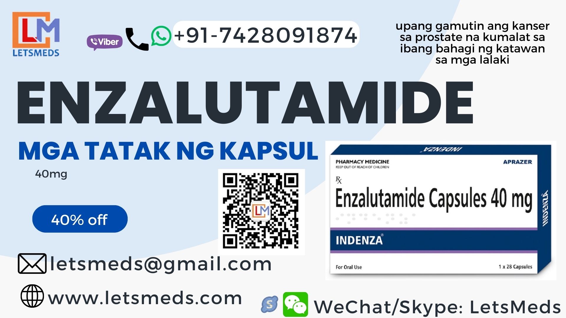 Buy Generic Enzalutamide Capsules Online at lowest price Philippines, Thailand รูปที่ 1