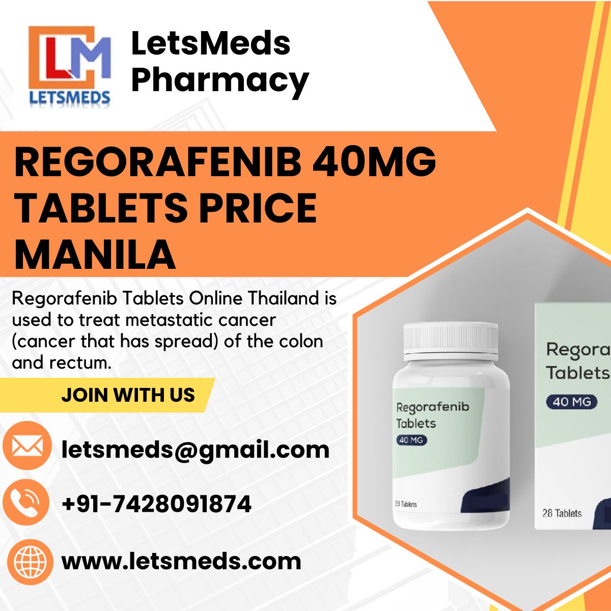 Buy Indian Regorafenib Tablets Online Cost Philippines, Thailand, Malaysia รูปที่ 1
