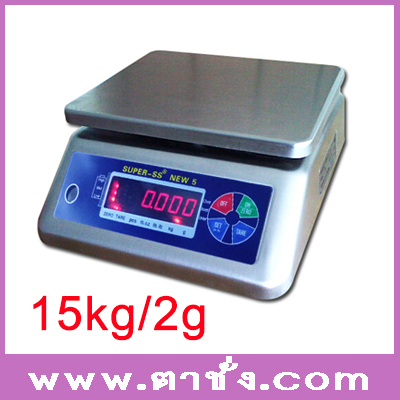 เครื่องชั่งกันน้ำ เครื่องชั่งสแตนเลส 15Kg ความละเอียด2g รุ่น TP-ACS-15KG Waterproof Digital Scales 15Kg/2G ขนาดถาดชั่ง 240x300mm รูปที่ 1