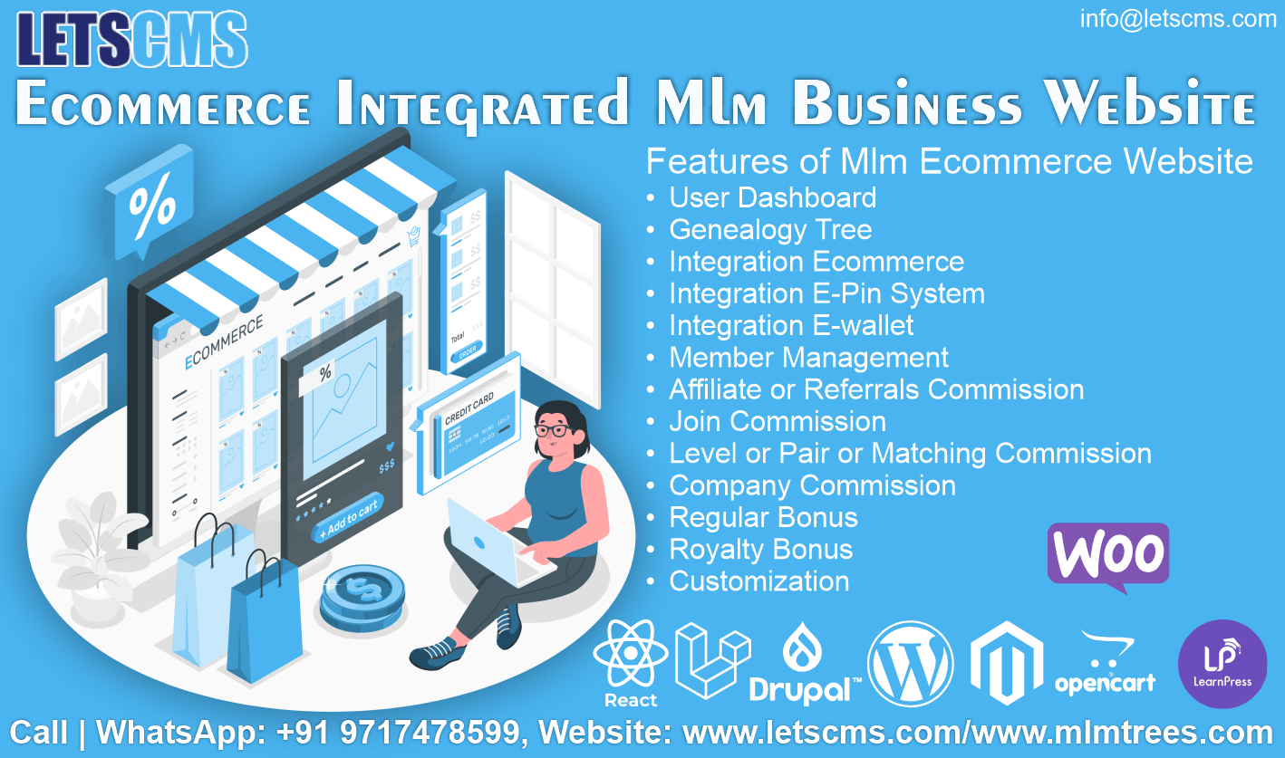 Ecommerce Integrated MLM Software for Mlm Business Website by Letscms รูปที่ 1