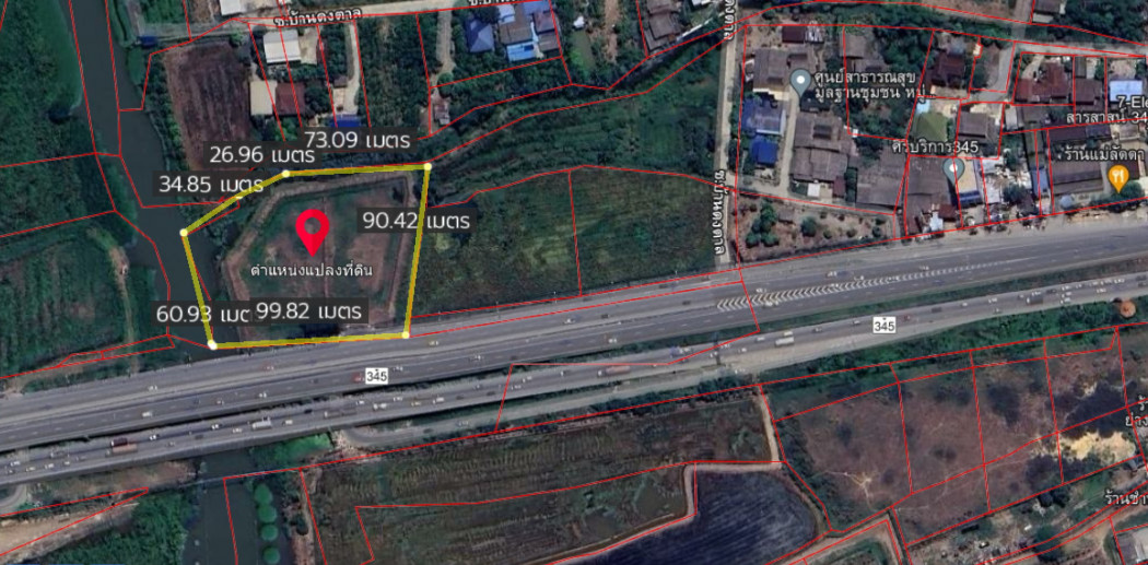 ขาย ที่ดิน ถนน 345 . 5 ไร่ 2 งาน 37 ตร.วา ติดคลองพระอุดม รูปที่ 2