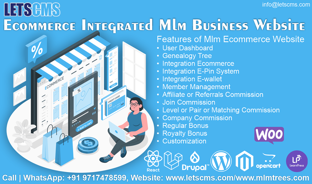 Ecommerce MLM Integration Plugin Website | Mlm eCommerce With Shopping Website รูปที่ 1