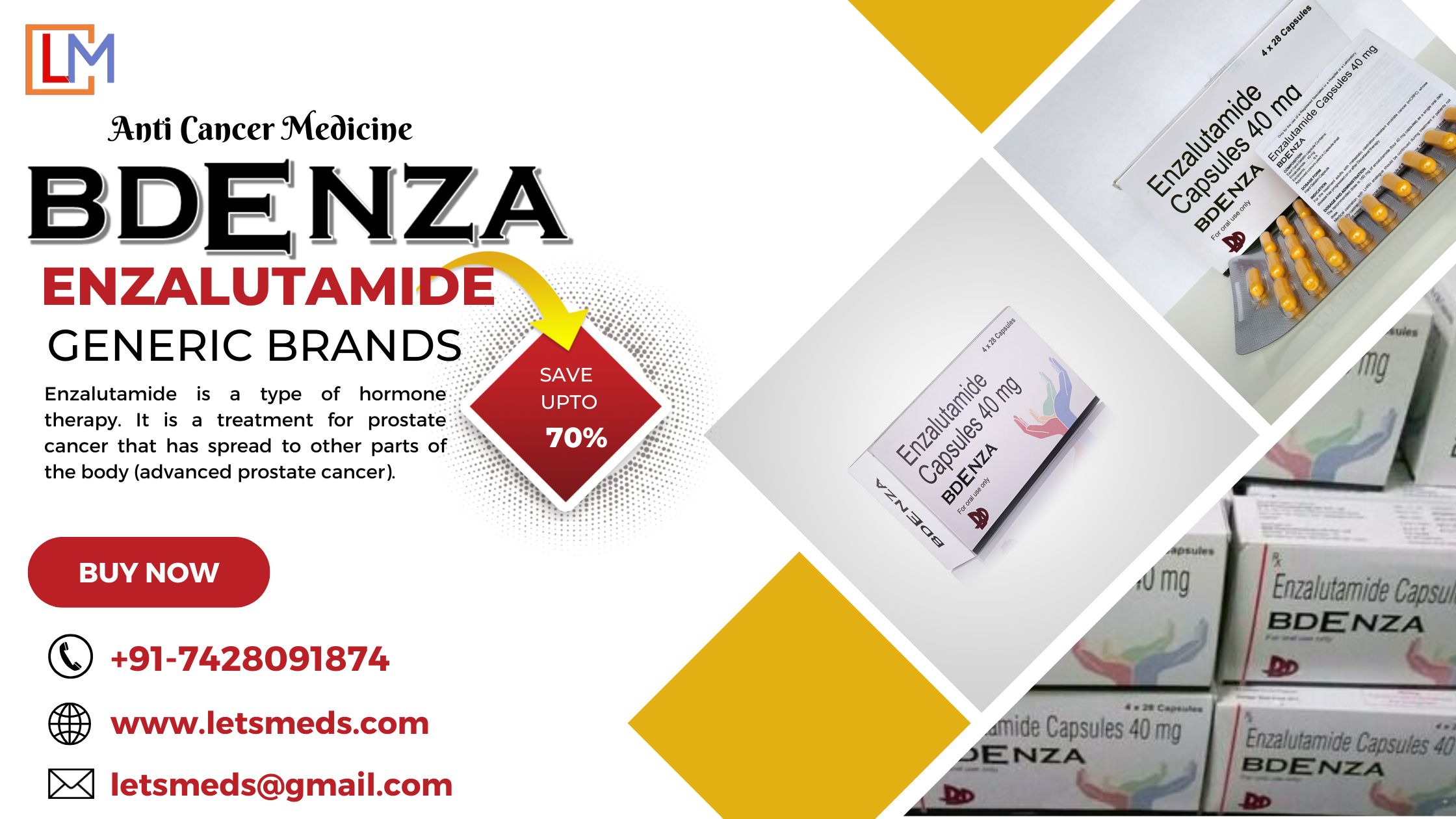 Buy Bdenza Capsules Price Online | Generic Enzalutamide Wholesale Philippines รูปที่ 1
