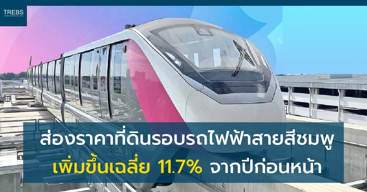 ส่องราคาที่ดินรอบรถไฟฟ้าสายสีชมพู เพิ่มขึ้นเฉลี่ย 11.7% จากปีก่อนหน้า รูปที่ 1