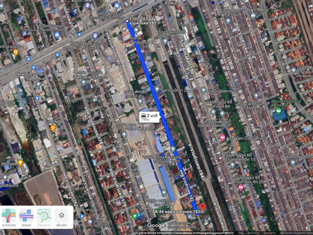 ขาย ที่ดิน ที่ดินเปล่าพร้อมขาย รามคำแหง 182 1 งาน 65 ตร.วา เหมาะทำบ้านพักอาศัย รูปที่ 2