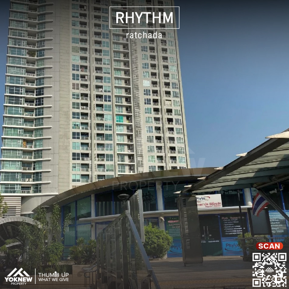 ว่างเช่า Rhythm Ratchada ห้องโปร่ง สบาย วิวสวย ตกแต่งพร้อมเข้าอยู่  ใกล้รถไฟฟ้า MRT รัชดาภิเษก ประมาณ 100 เมตร รูปที่ 1