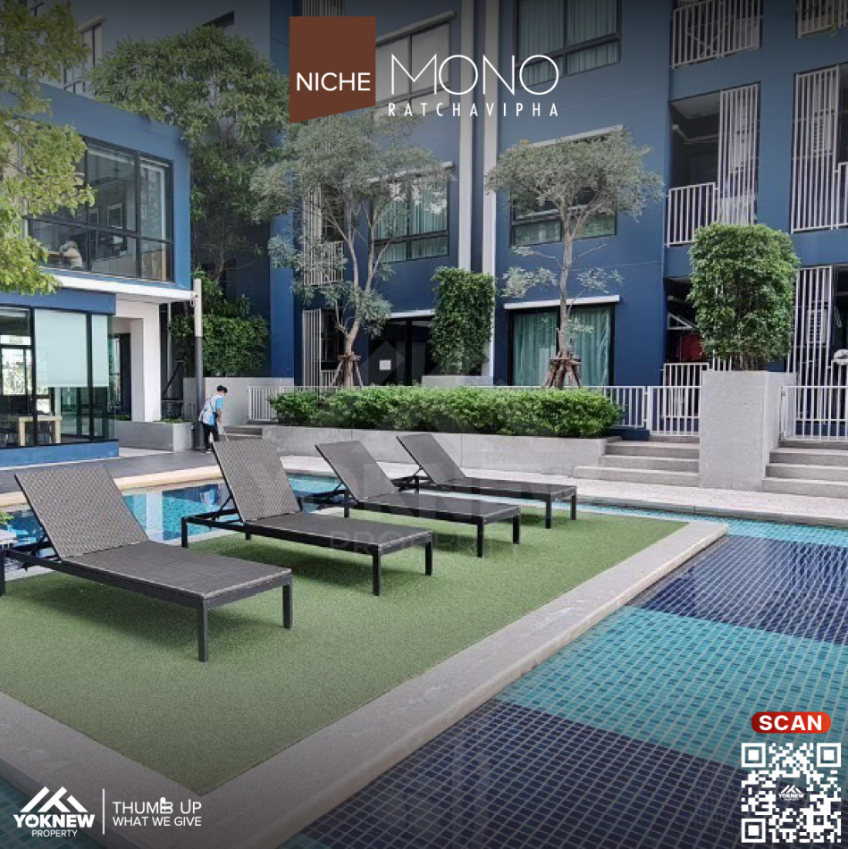 ขาย ห้องตกแต่งพร้อมอยู่1 BED1 BATH คอนโด The niche mono ratchavipha รูปที่ 1