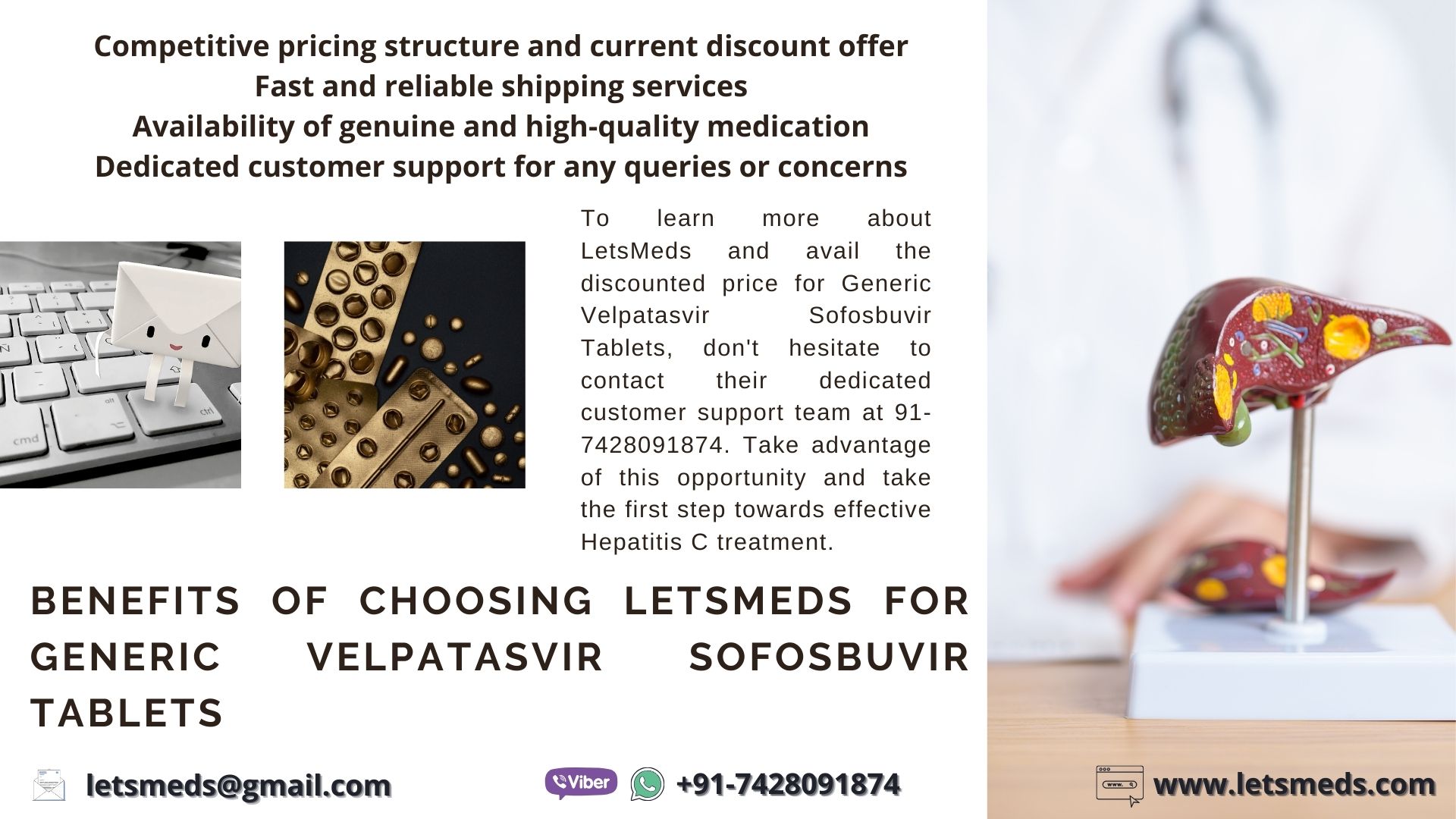 Generic Velpatasvir 100mg Sofosbuvir 400mg Tablet  รูปที่ 1