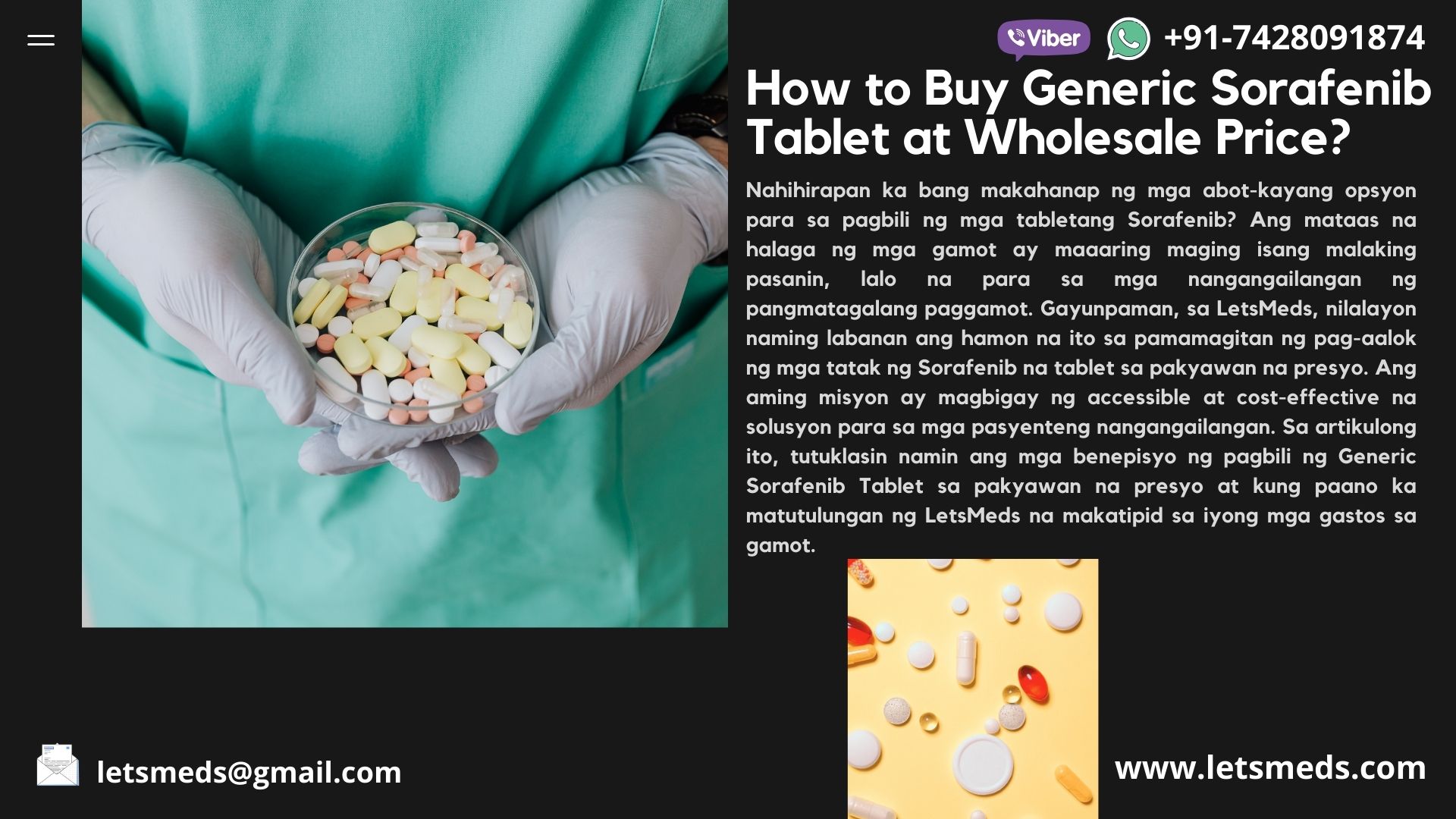 Buy Generic Sorafenib 200mg Tablets Online at Wholesale Prices from LetsMeds รูปที่ 1