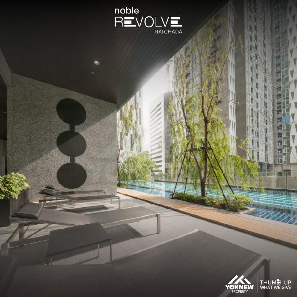 ขาย1 BED 1 BATH ห้องตกแต่งพร้อมเข้าอยู่ เฟอร์นิเจอร์ครบ Noble Revolve Ratchada ใกล้ MRT ศูนย์วัฒนธรรม รูปที่ 1