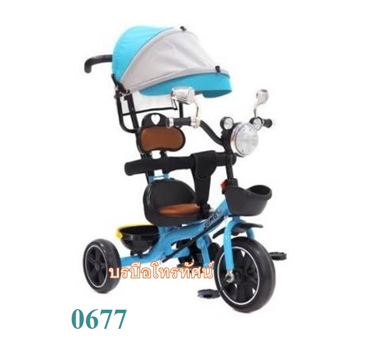 รถจักรยานสามล้อสำหรับเด็ก รูปทรงมอเตอร์ไซด์ รถเข็นเด็ก-0677.- รูปที่ 2