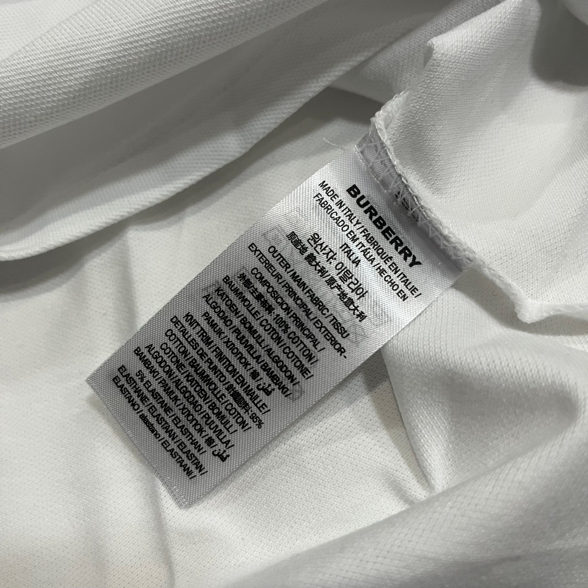New Burberry Check EKD Polo Shirt   ขาว   รูปที่ 4