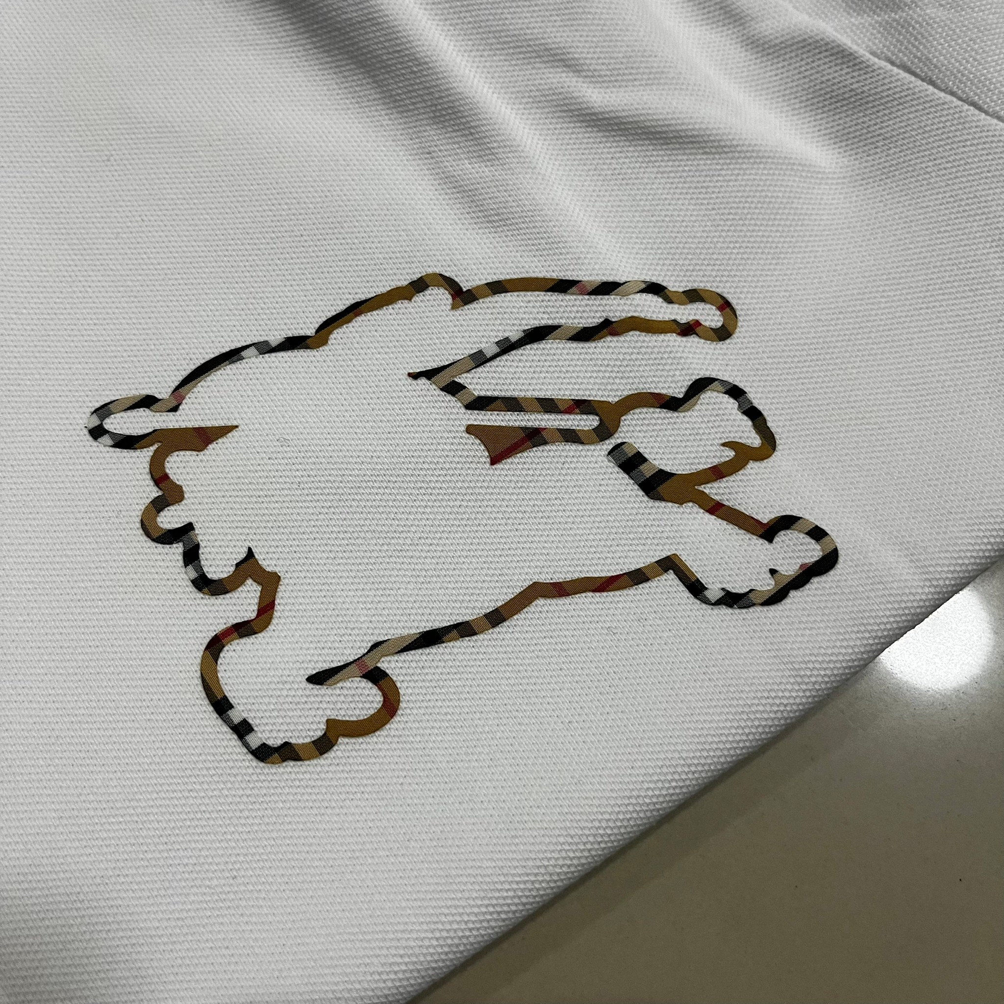 New Burberry Check EKD Polo Shirt   ขาว   รูปที่ 3