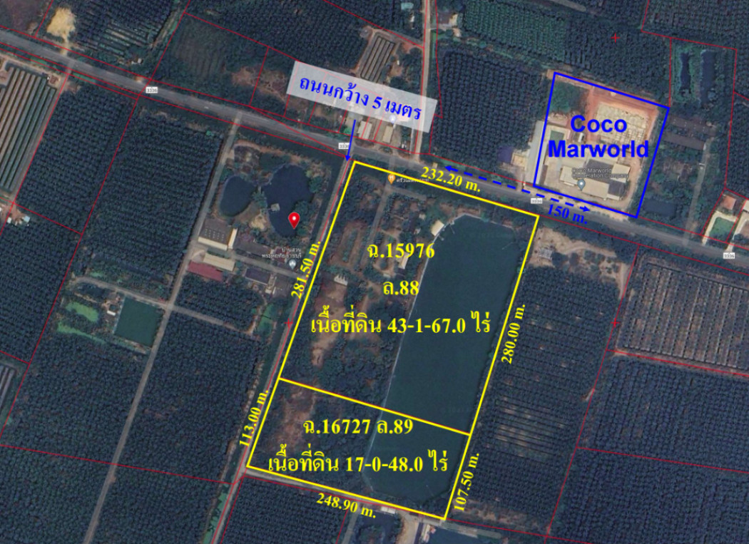ขาย ที่ดิน เปล่า แพงพวย อำเภอดำเนินสะดวก ราชบุรี  60 ไร่ ID-13815 รูปที่ 1