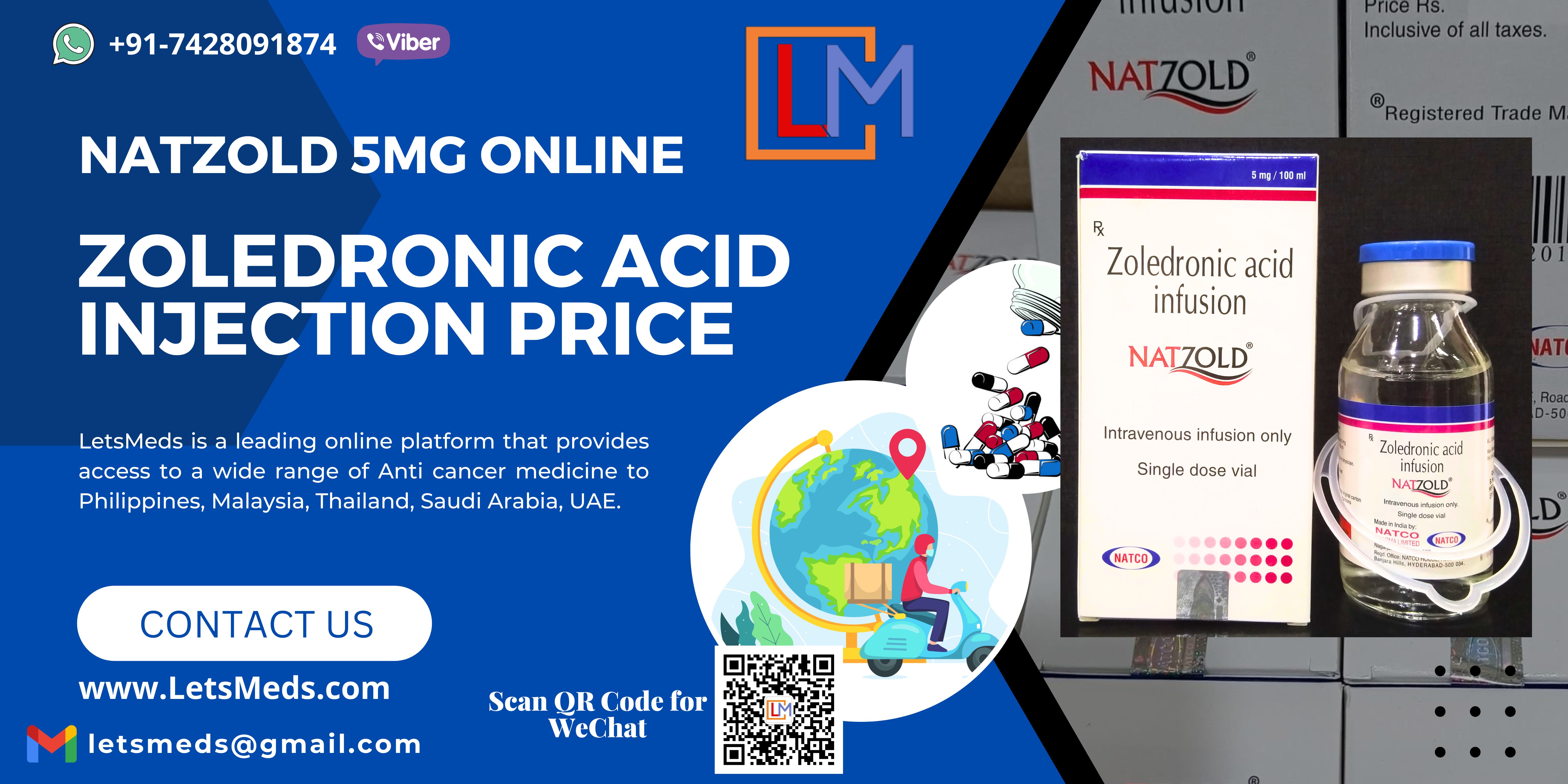Generic Zoledronic Acid Infusion Price Online | NatZold Injection Cost Philippines Thailand Malaysia รูปที่ 1