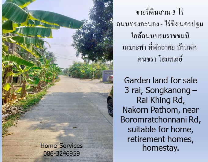 ขายที่ดินสวน 3 ไร่ ถนนทรงคนอง–ไร่ขิง นครปฐม ใกล้ถนนบรมราชชนนี เหมาะทำ ที่พักอาศัย บ้านพักคนชรา โฮมสเตย์ รูปที่ 6