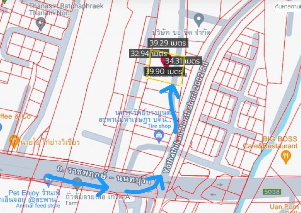 ให้เช่า ที่ดิน สี่เหลี่ยมผืนผ้า ถมแล้ว ที่ดิน 334.4 ตร.วา รูปที่ 3