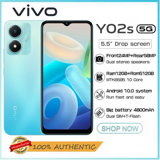 โทรศัพท์มือถือ VIVO Y02S 5G ของแท้ Smartphone รองรับ2ซิม โทรศัพท์ ของแท้ แรม12GB รอม512GB โทรศัพท์ถูกๆ Andorid มือถือ Mobile phone โทรศัพท์ถูกๆ โทรศัพท์สมา ส่งฟรี โทรศัพท์ราคถูก มือถือราคาถูก รับเล่นเกม โทรสับราคาถูก โทรศัพท์สำห มือถือราคาถูกๆ โทรศัพท์ รูปที่ 1