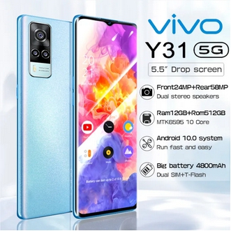 โทรศัพท์มือถือ VIVO Y31 5G ของแท้ Smartphone รองรับ2ซิม โทรศัพท์ ของแท้ แรม12GB รอม512GB โทรศัพท์ถูกๆ Andorid มือถือ Mobile phone โทรศัพท์ถูกๆ โทรศัพท์สมา ส่งฟรี โทรศัพท์ราคถูก มือถือราคาถูก รับเล่นเกม โทรสับราคาถูก โทรศัพท์สำห มือถือราคาถูกๆ โทรศัพท์ รูปที่ 1