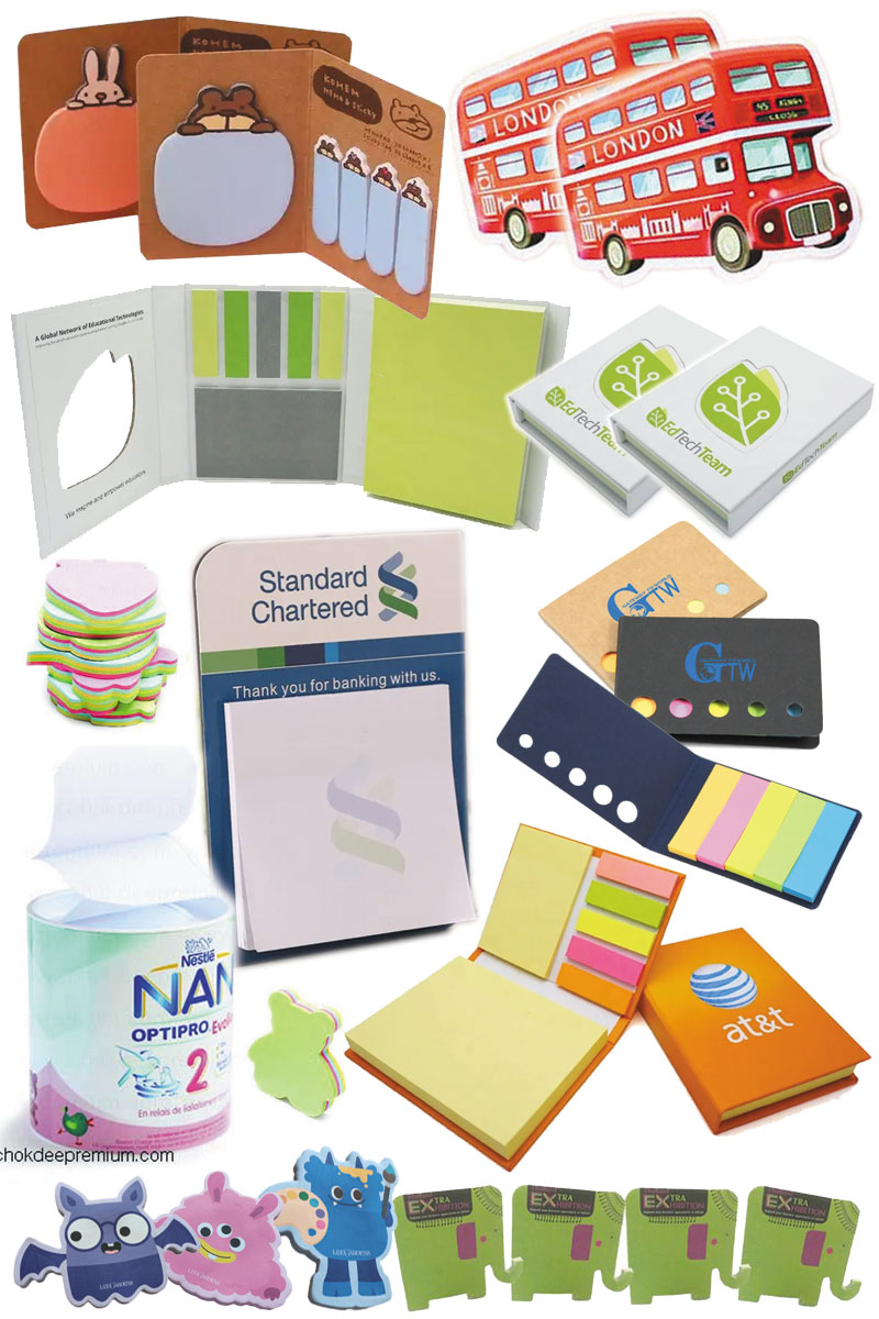 สั่งทำโพสต์อิทสกรีนโลโก้ รับผลิต Post It พิมพ์ชื่อบริษัท กระดาษโน้ตกาวในตัว มีหน้าปก โรงงานทำโพสอิท รูปที่ 6