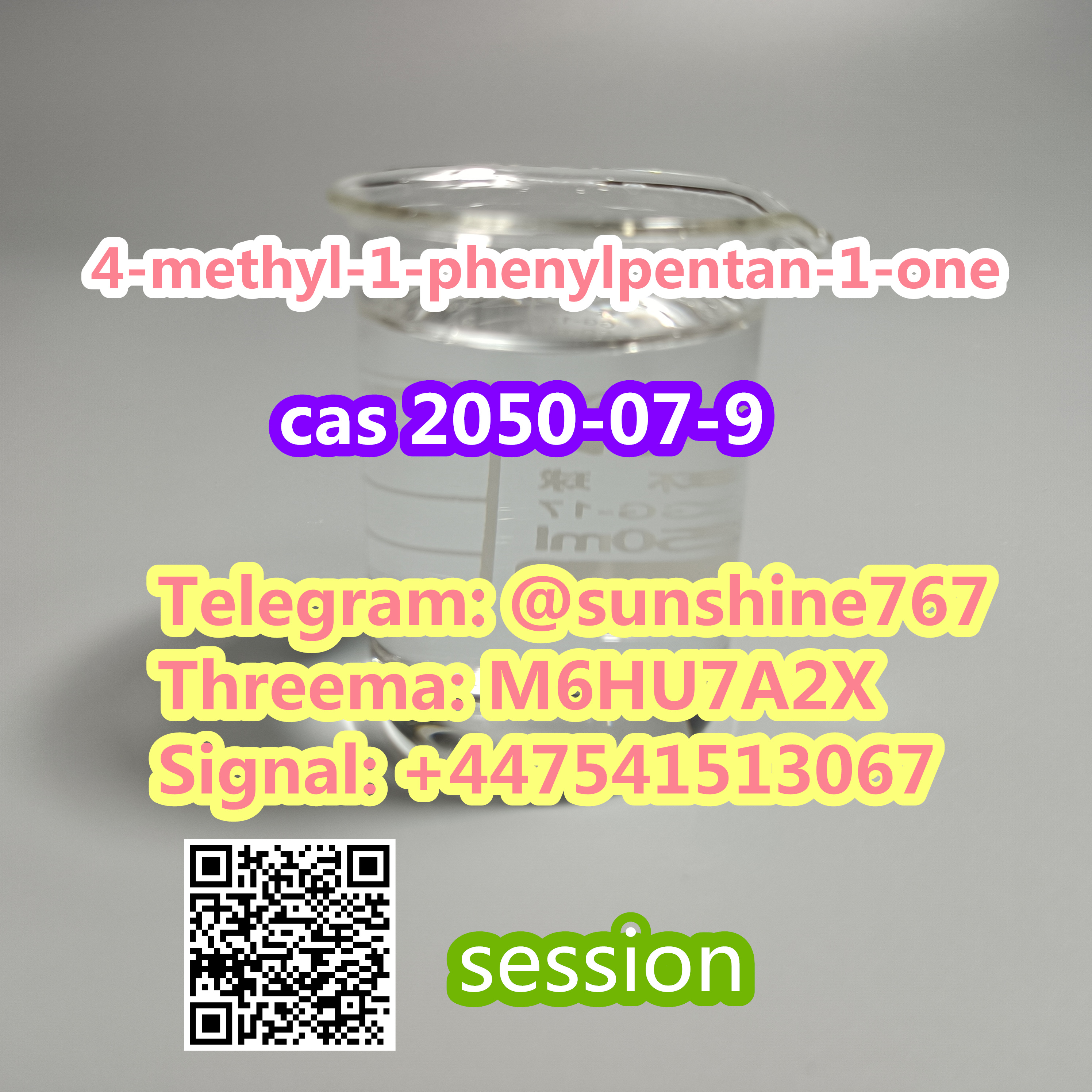 Telegram:@sunshine767 4-methyl-1-phenylpentan-1-one cas 2050-07-9 รูปที่ 1