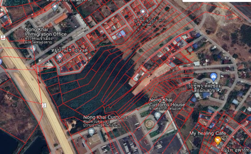 ขายที่ดิน ติดถนนใหญ่ 5 เลน สะพานมิตรภาพไทย-ลาว แห่งที่1 อ.เมือง จ.หนองคาย  เนื้อที่ 54-3-61.8 ตรว. รูปที่ 1
