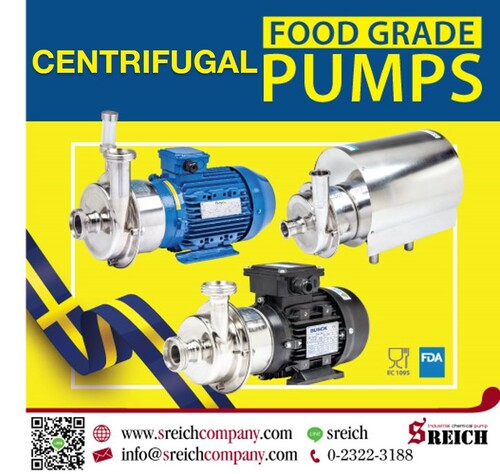 Centrifugal Pump ปั๊มสแตนเลสฟู้ดเกรด ปั๊มหอยโข่ง ปั๊มสูบของเหลว  รูปที่ 1