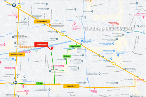 ขายที่ดินใกล้รถไฟฟ้า MRT สุทธิสาร ขนาด 103 ตรว. ในซอยลาดพร้าว 48 แยก 28 ถมแล้ว ติดทางสาธารณะ เงียบสงบเหมาะปลูกบ้าน เข้าออกได้ทั้งทางถนนรัชดา รูปที่ 1