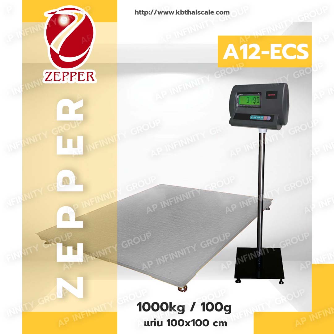 เครื่องชั่งตั้งพื้นขนาดใหญ่1ตัน (เหล็กหนาพิเศษ) ละเอียด200g ZEPPER A12-ECS-B-1010-1000 (ผ่านตรวจ สอบถามเพิ่มเติม) รูปที่ 1