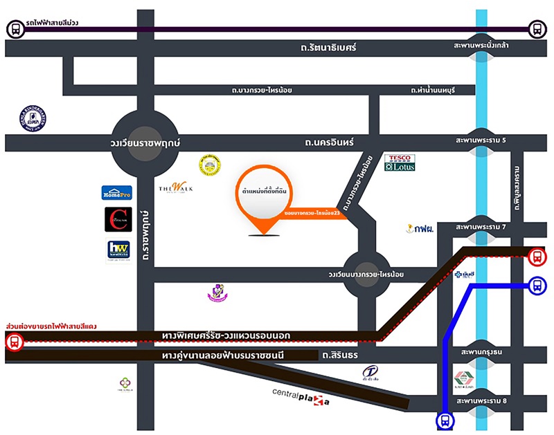 ขายที่ดิน บางกรวย ไทรน้อย ทำเลดี เดินทางสะดวก ติดคลองอ้อมนนท์  รูปที่ 3