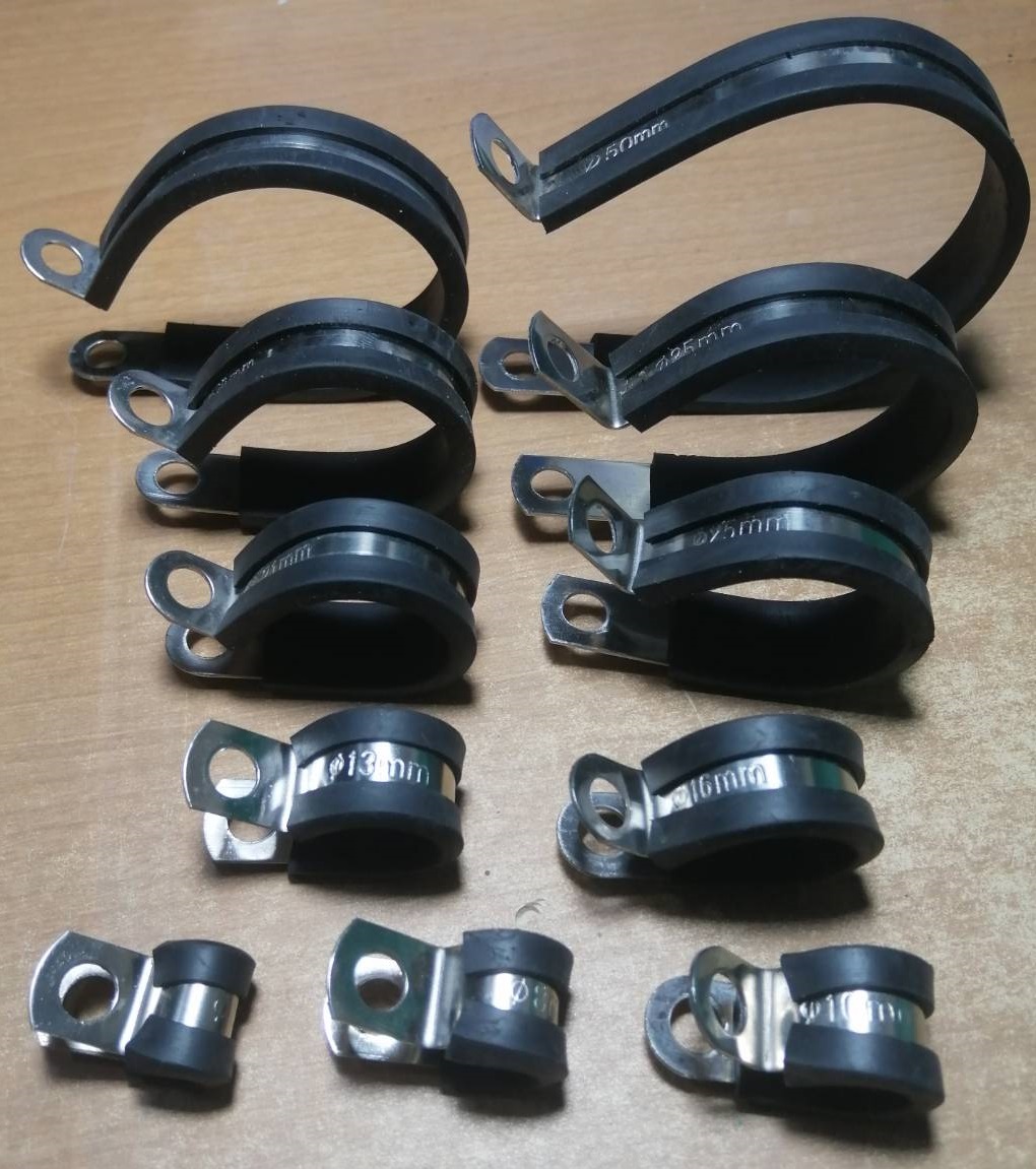 ขายแคล้มป์รัดท่อ ทำจากGalvanizeและสแตนเลส(stainless) มียางหุ้ม (P clamp, R clamp) (คลองหลวง) รูปที่ 1