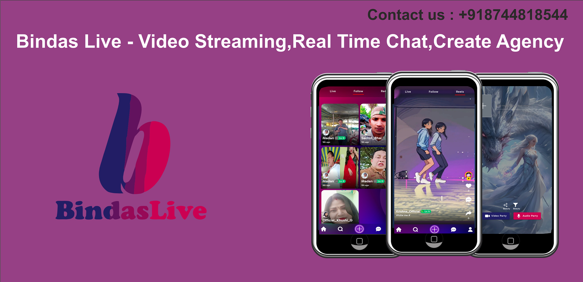 Creating an Agency on Bindas Live App | Live Streaming Video & Audio Party on Bindas Live App รูปที่ 1