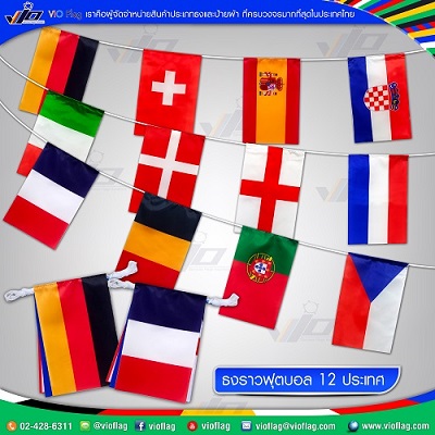 VIO FLAG จำหน่าย ธงราวฟุตบอลยูโร ธงฟุตบอลยูโร 2024 รูปที่ 1