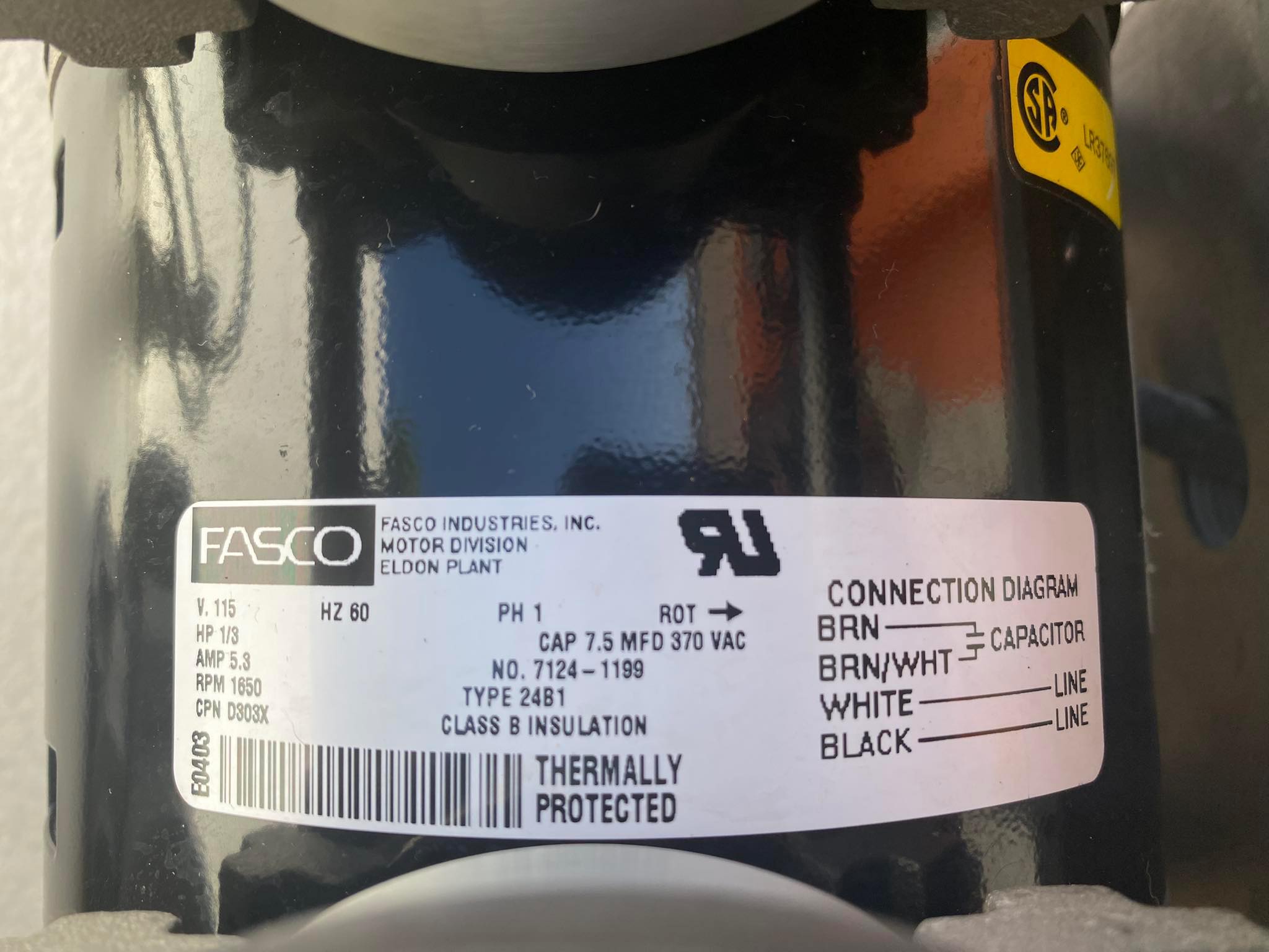ปั๊มแวคคั่ม FASCO รุ่น 72R645-V155-D303X (ของใหม่) รูปที่ 5