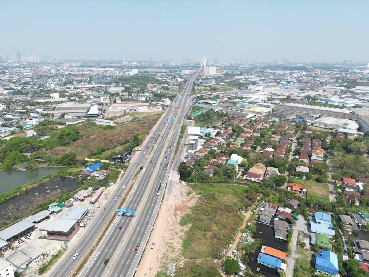 ที่ดินเปล่า  5-3-43.7 ไร่ ประชาอุทิศ ทุ่งครุ ติดถนนใหญ่ แปลงสวย รูปที่ 1