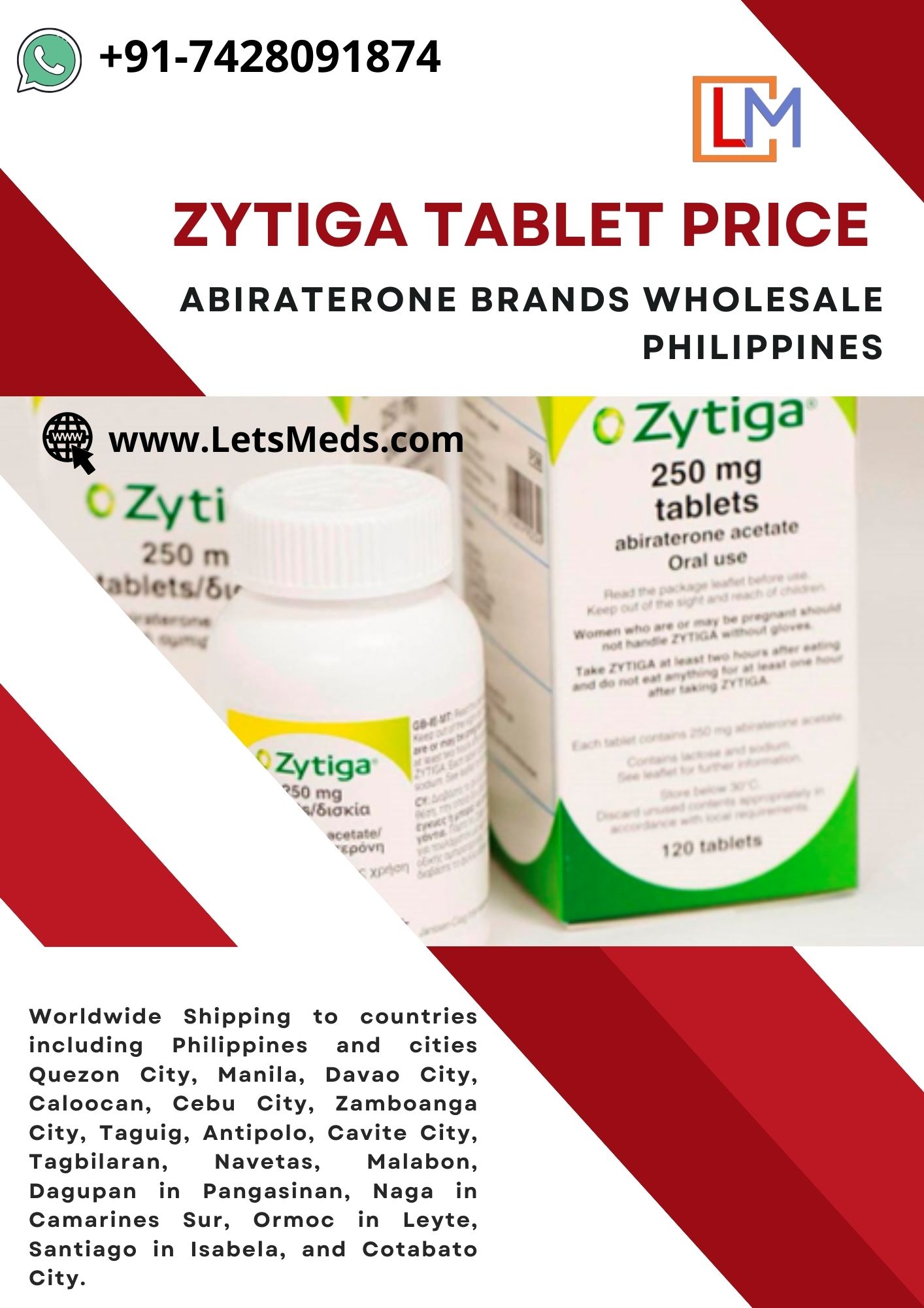 Buy Abiraterone Tablet Brands Philippines Zytiga Price Online  รูปที่ 1