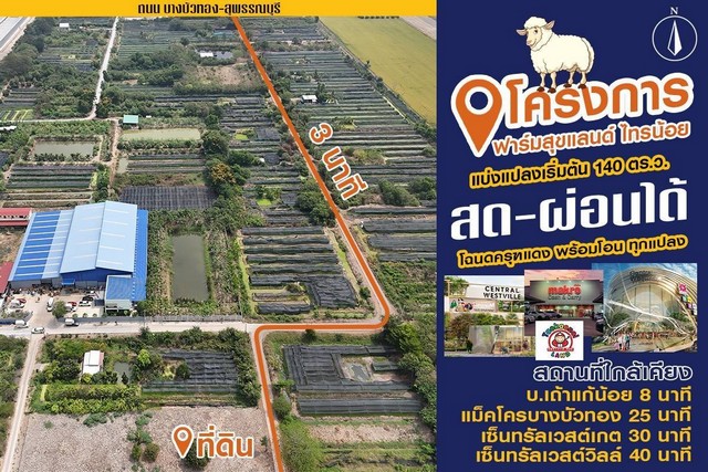 ที่ดินถมขายราคาถูก140 ตรว.ราคา 890,000 ติดถนนสาธารณะกว้าง8ม.ที่ดินแถวขุนศรี-ไทรน้อย รูปที่ 1