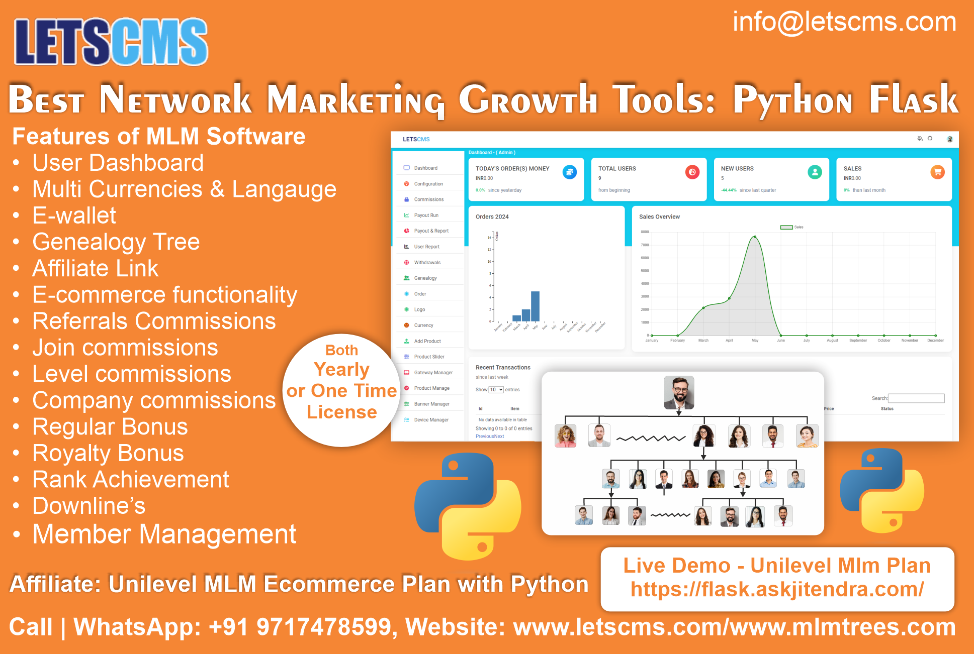 Unilevel MLM Plan with Python MLM Software and Ecommerce Website | Python Mlm Business Website รูปที่ 3