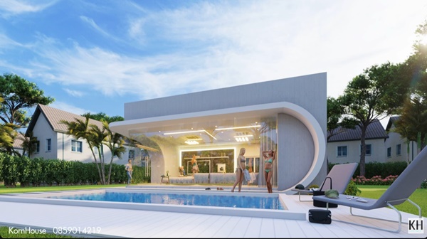 รับออกแบบบ้านพูลวิลล่า (poolvilla) รูปที่ 1