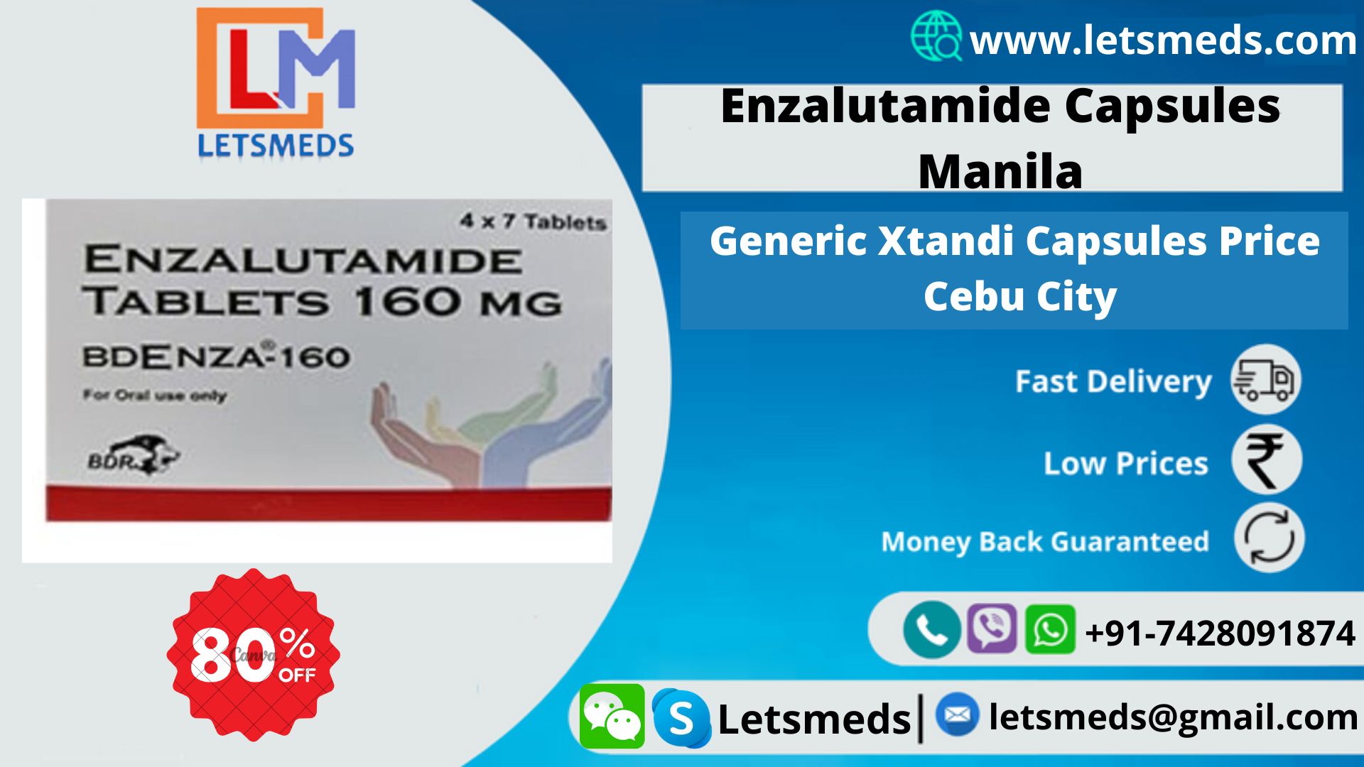 Bdenza Enzalutamide 80mg Capsules Online Cost Makati Philippines รูปที่ 1