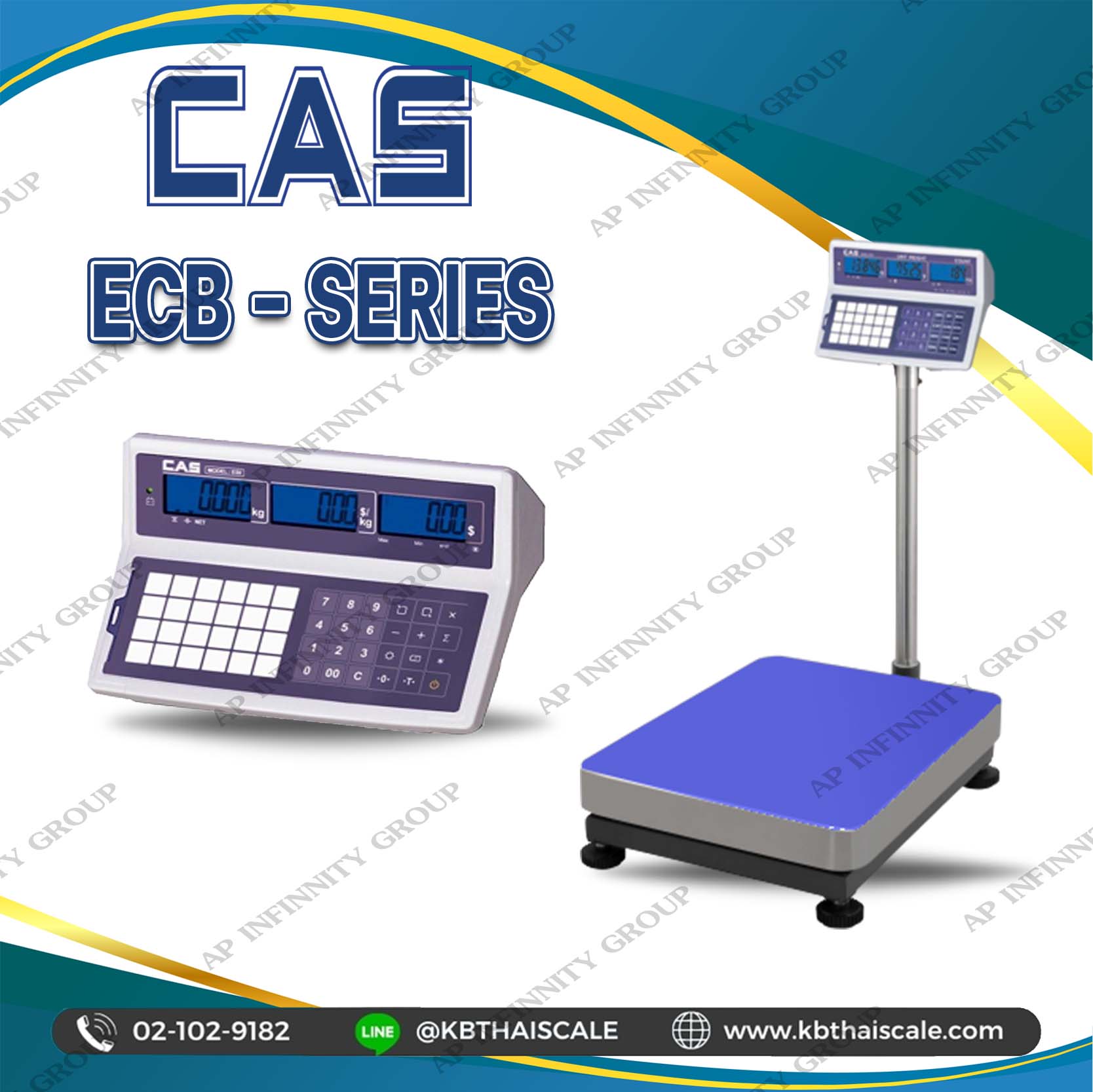 เครื่องชั่งนับจำนวน30kg ละเอียด 2กรัม ยี่ห้อ CAS รุ่น ECB-30K แท่น40x50cm รูปที่ 1