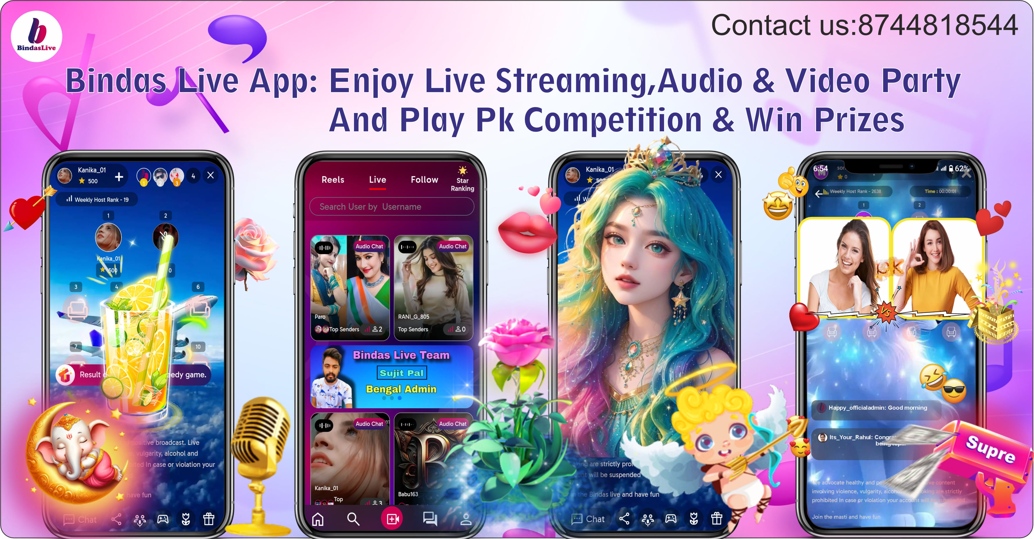 Join the Thrill of PK Battles, Live Streaming, and Cash Rewards on Bindas Live! รูปที่ 1