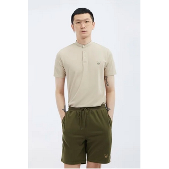 ESP เสื้อโปโลคอจีนเฟรนช์ชี่ ผู้ชาย สีเบจ | Stand Collar Frenchie Polo Shirt | 3785 รูปที่ 1