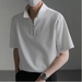 รูปย่อ Light Mature Style High-end Polo Shirt, Loose Short Sleeves, White Shirt, Versatile Simple Zipper Top รูปที่4