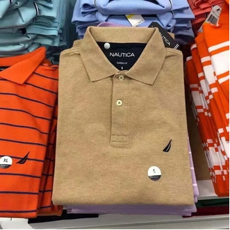 CODaudday U.S.-China nautica Nodicca men's casual POLO shirt lapel short-sleeved T-shirt cotton loose-fitting simple summer รูปที่ 4